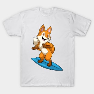 Fox as Surfer with Surfboard T-Shirt